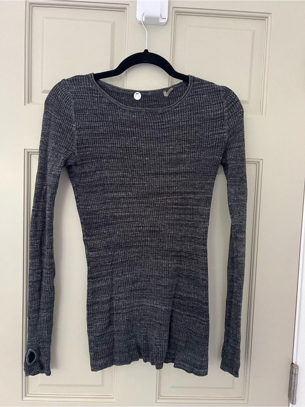 Margaret O’Leary Gray Ribbed Long-Sleeve Women’s Sweater